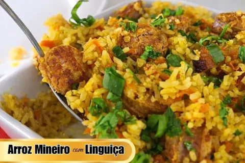 Arroz mineiro com linguica legitimo e muito bem temperado fe