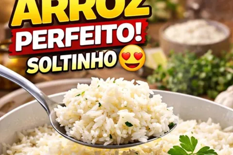 Arroz soltinho perfeito e saboroso feito com um segredo espe