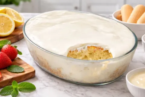 Bolo alagado molhadinho com uma calda irresistivel e cobertu