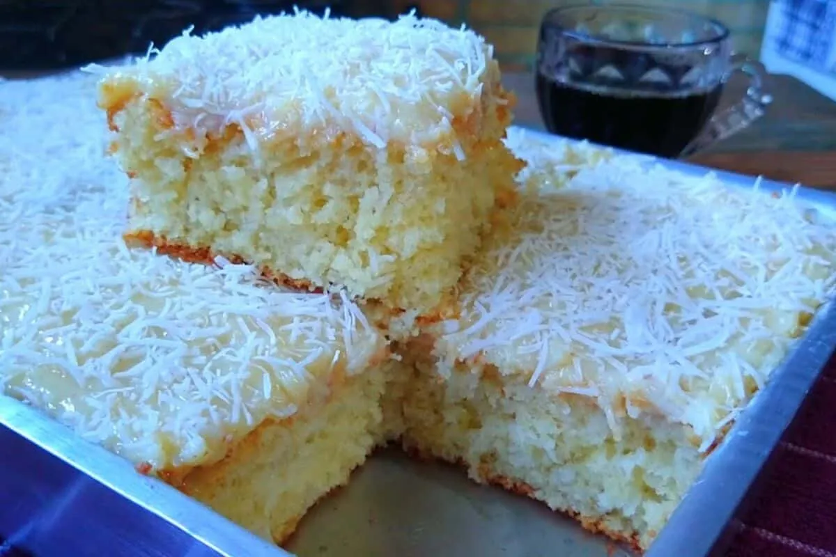 Bolo de tapioca com coco super fofinho uma opcao maravilhosa