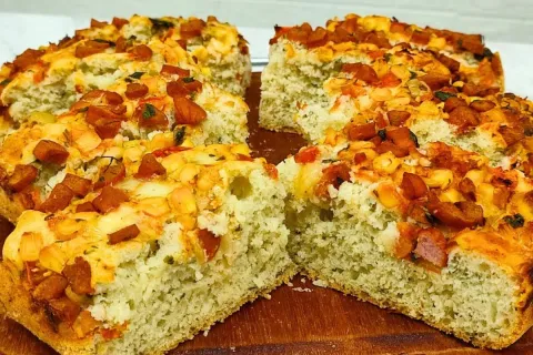 Cachorro quente de forno delicioso e super recheado assado d