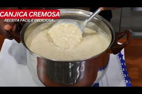 Canjica com amendoim e coco bem cremosa com aquele toque aco