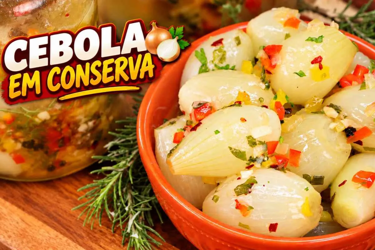 Cebola em conserva super facil bem temperada e crocante o me
