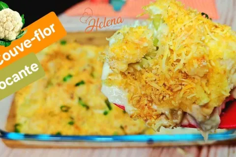 Couve flor gratinada no forno com aquela casquinha crocante 