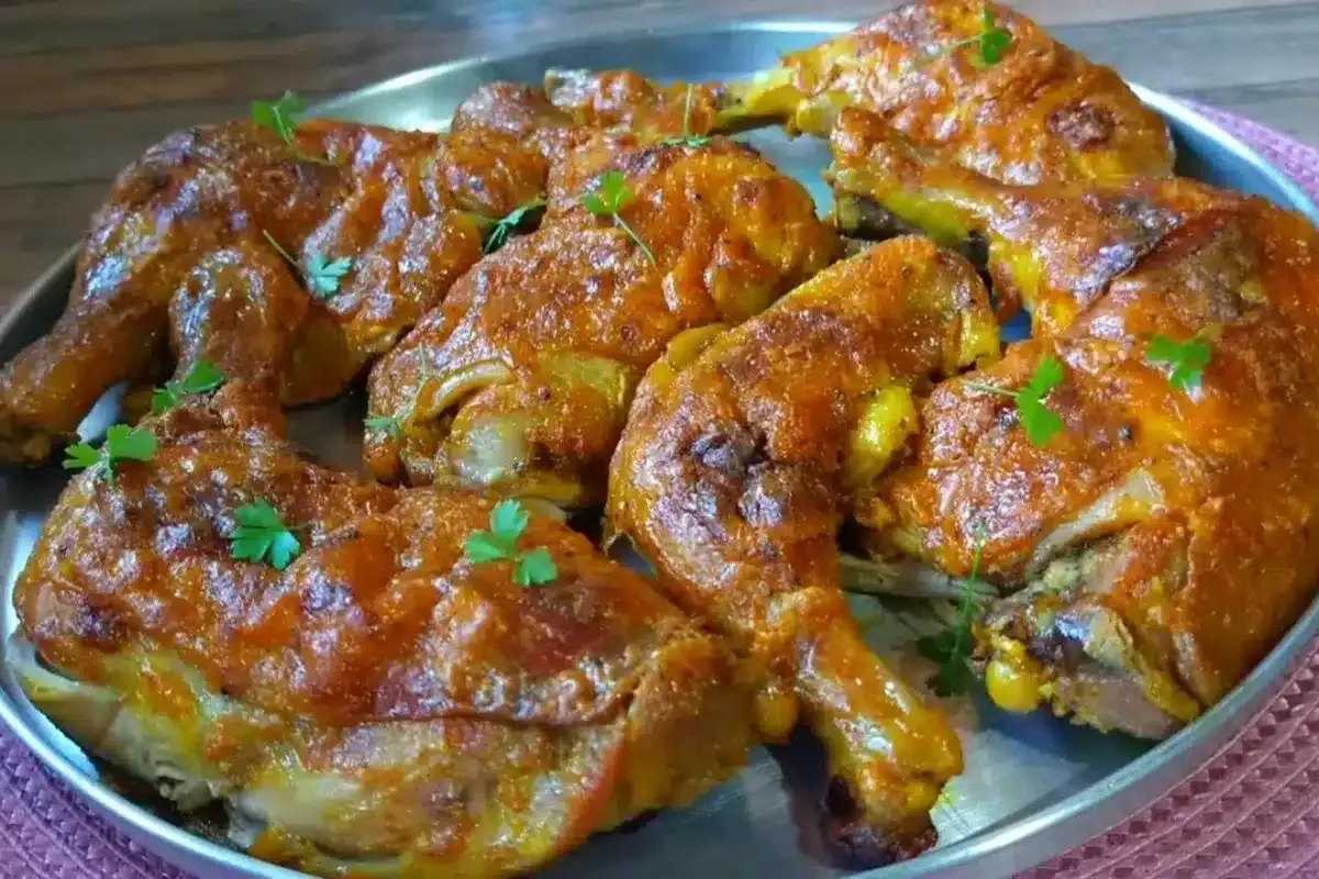 Frango assado na maionese bem douradinho macio e suculento p