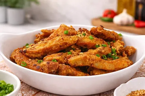 Isca de frango crocante deliciosa que nao precisa empanar e 