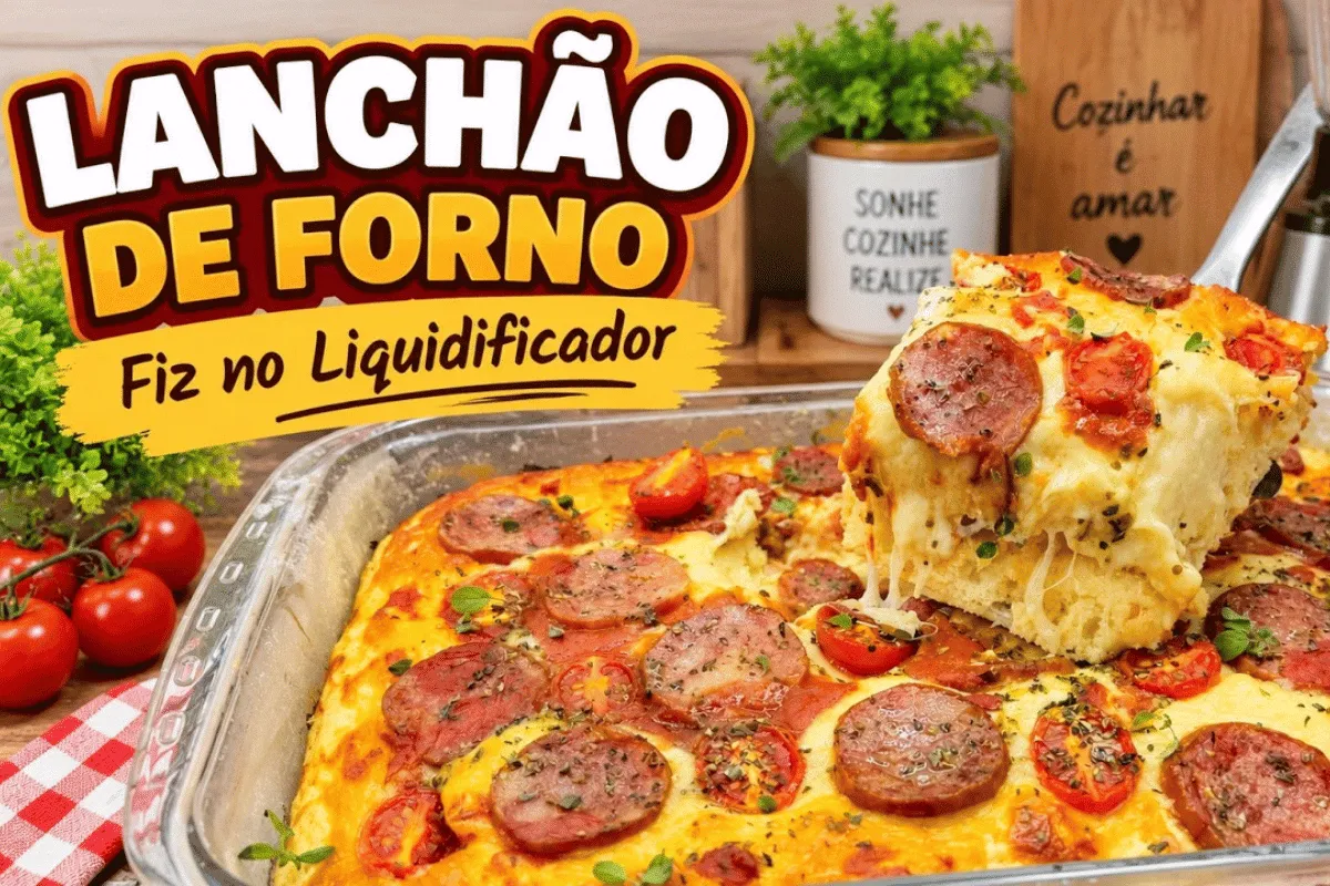 Lanchao de forno de liquidificador com recheio caprichado pa