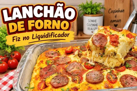 Lanchao de forno de liquidificador com recheio caprichado pa