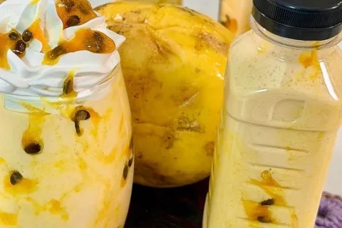 Maracuja cremoso ao leite feito no liquidificador perfeito p