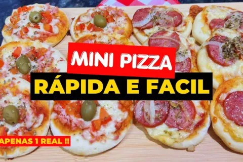Mini pizza caseira rapida e facil de preparar com uma massa 