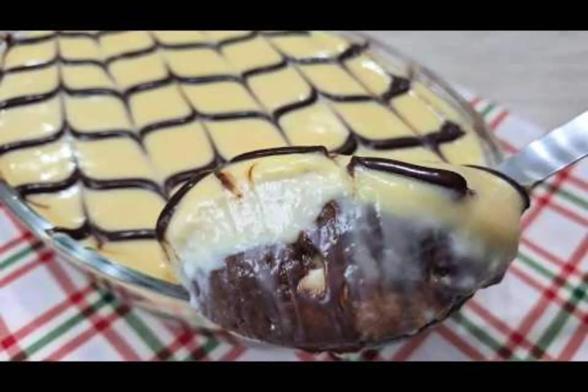Pave mesclado super cremoso combinando duas camadas de creme