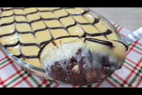 Pave mesclado super cremoso combinando duas camadas de creme