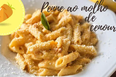 Penne ao molho de cenoura super cremoso e facil de fazer uma