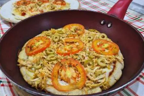 Pizza de frigideira sem gluten muito rapida economica e deli