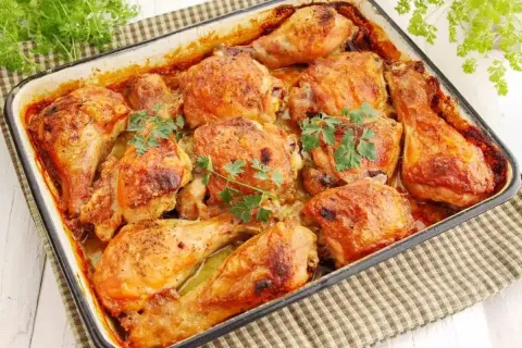 Receita Rapida e Facil de Coxa e Sobrecoxa de Forno