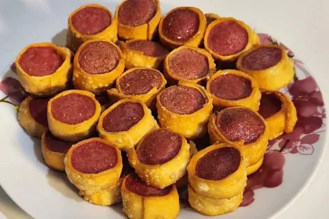 Salgado de 2 ingredientes muito rapido de preparar um petisc