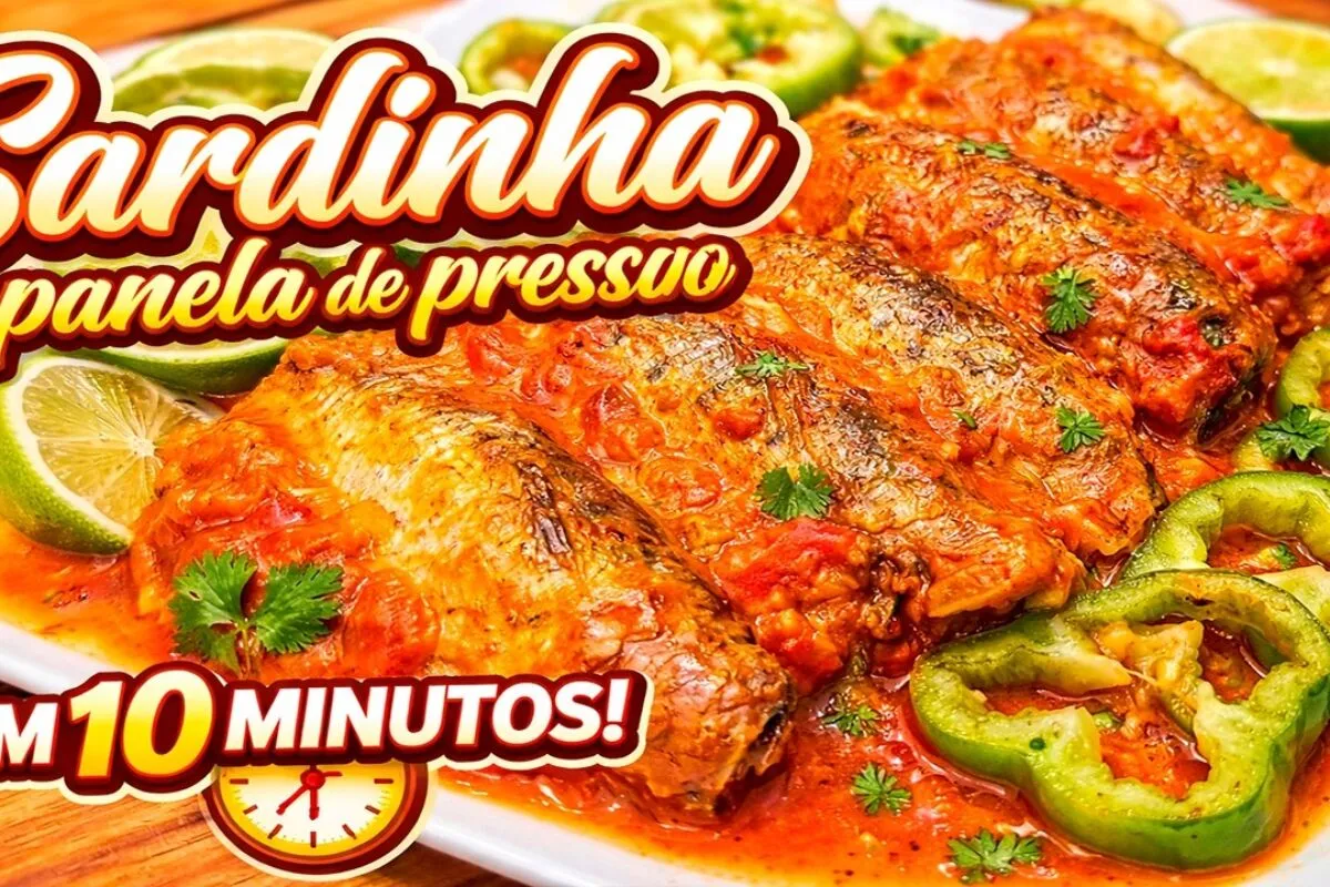 Sardinha na panela de pressao rapida de preparar que fica in