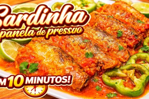 Sardinha na panela de pressao rapida de preparar que fica in