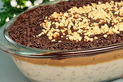 Sobremesa de amendoim cremosa de travessa que e muito facil 