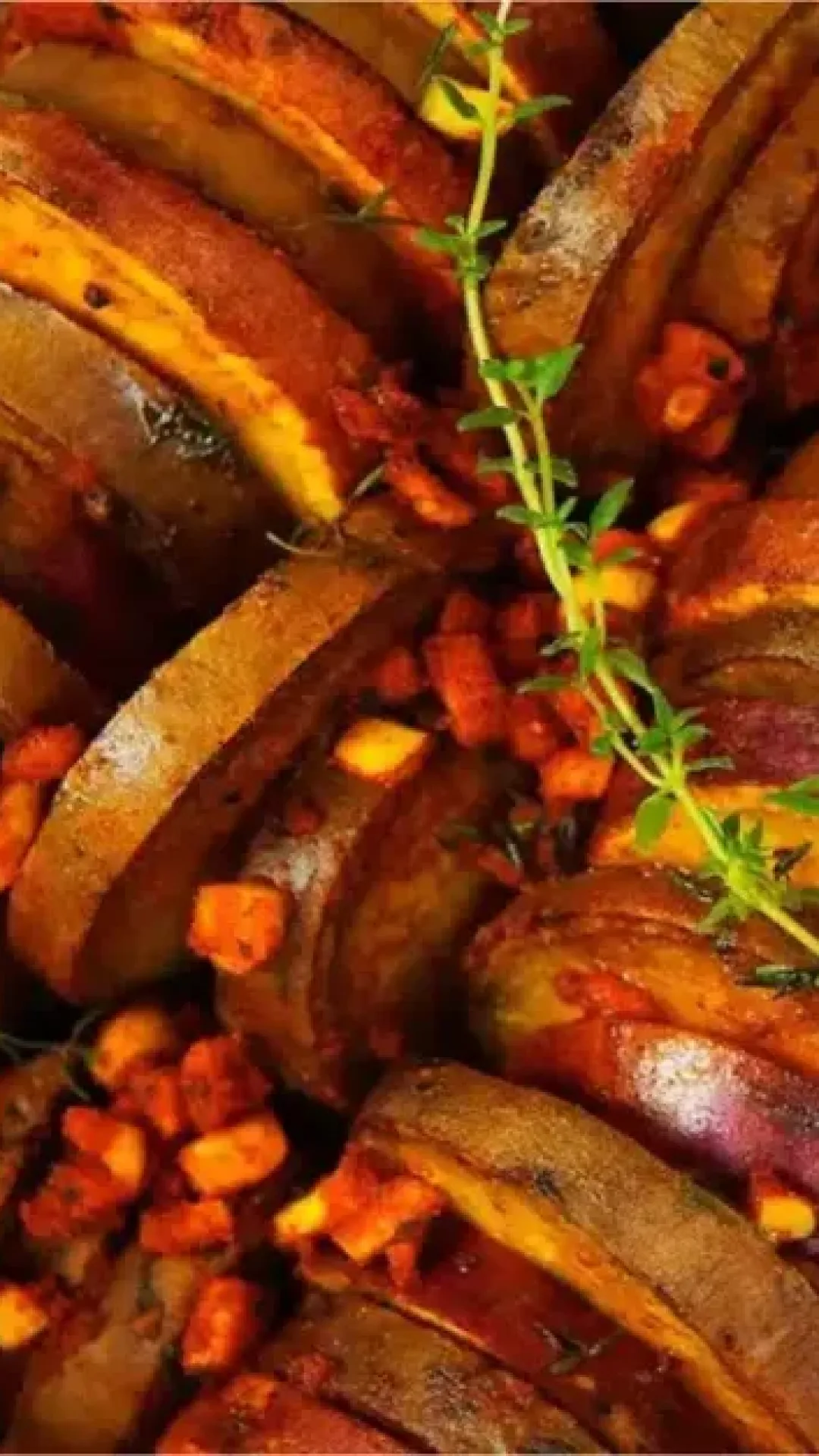 Batata Doce Assada com Cebola Caramelizada