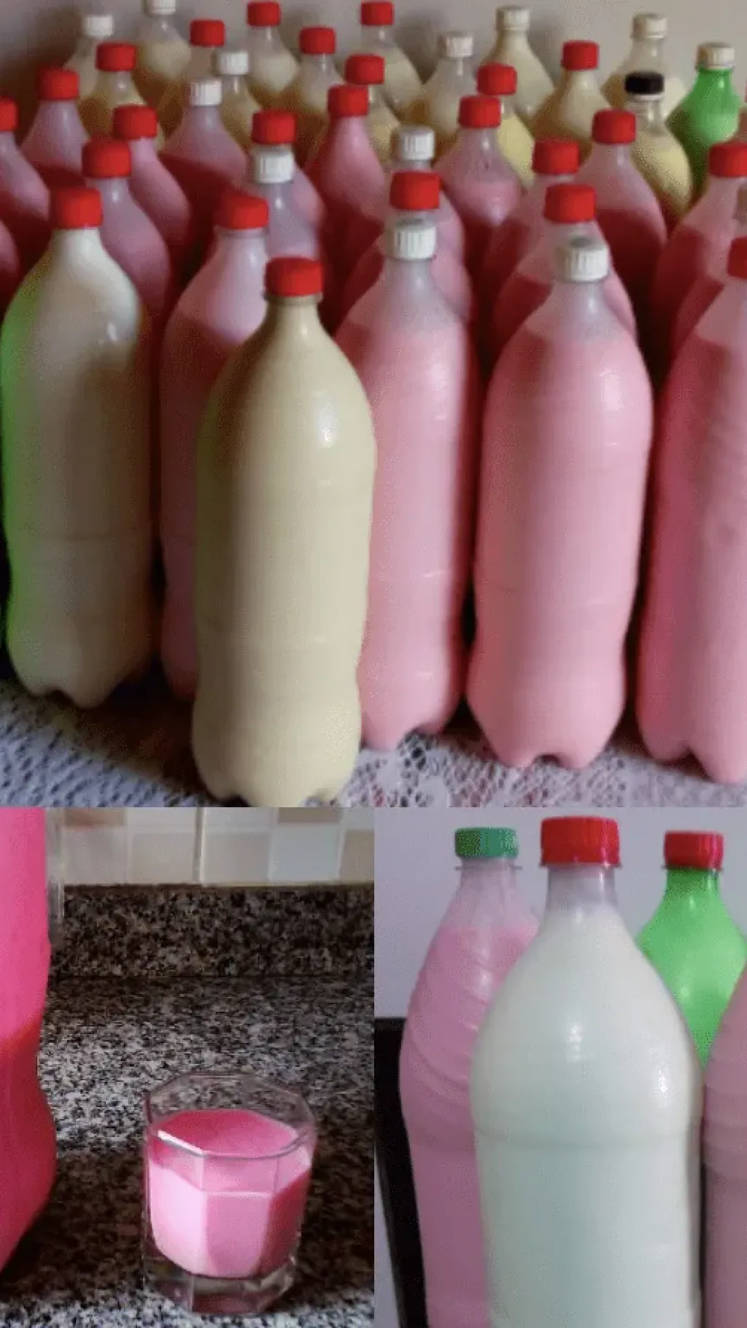 IOGURTE DE GARRAFA SABOR COCO MORANGO E ABACAXI FACA LITROS E LITROS DE IORGURTE