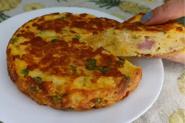 Torta de flocao na frigideira
