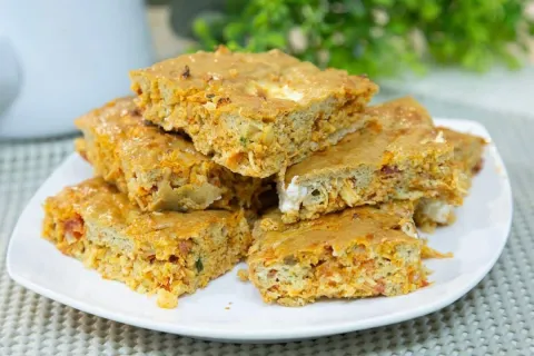 Torta de frango e aveia