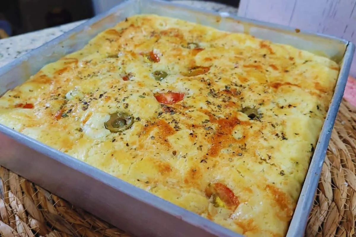 Torta de pizza sem farinha que tambem nao leva leite e fica