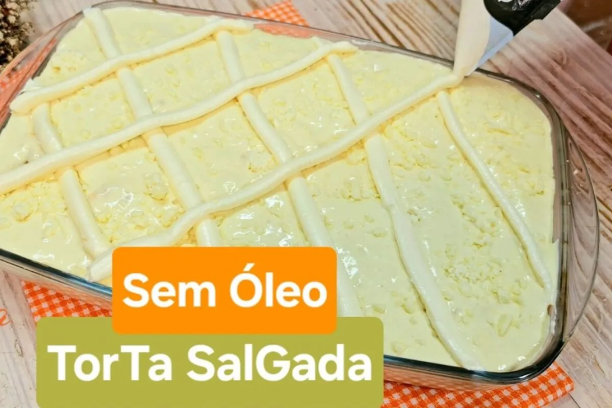 Torta salgada feita trocando o oleo por creme de leite para