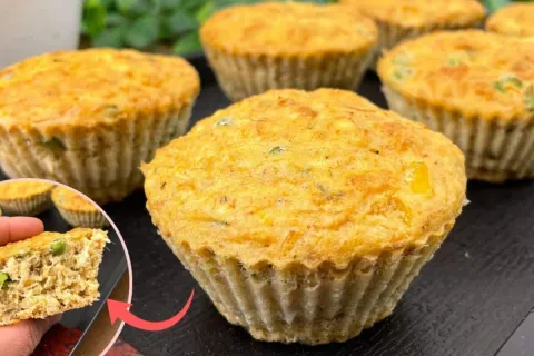 Tortinha de frango fit feita sem gluten e sem leite com mass