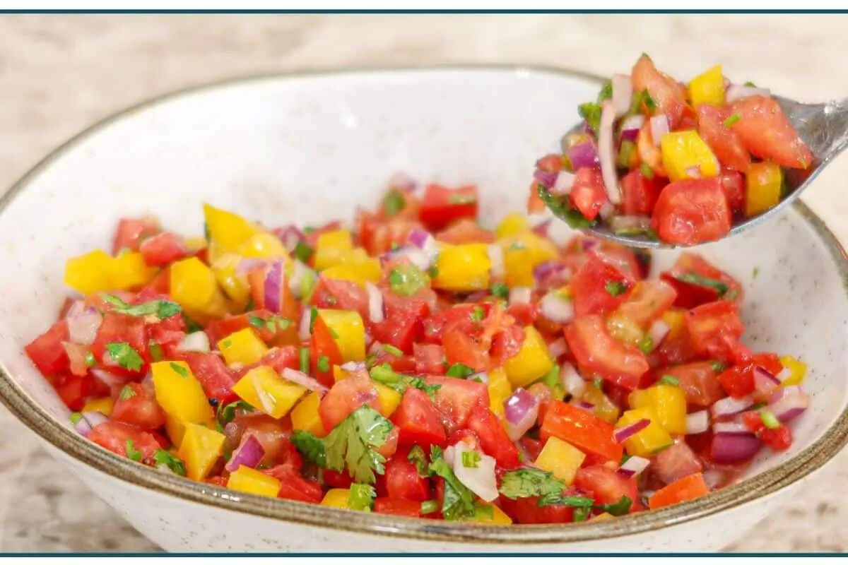 Vinagrete para churrasco bem fresco e colorido o acompanhame